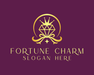 Diamond Crown Gemstone logo design