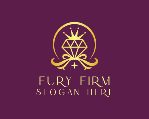 Diamond Crown Gemstone logo design