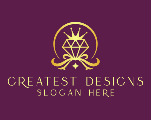 Diamond Crown Gemstone logo design