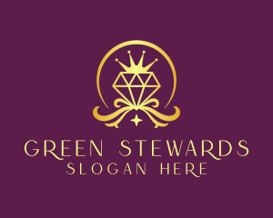 Diamond Crown Gemstone logo design