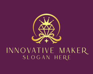 Diamond Crown Gemstone logo design