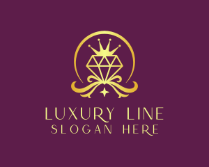 Diamond Crown Gemstone logo design