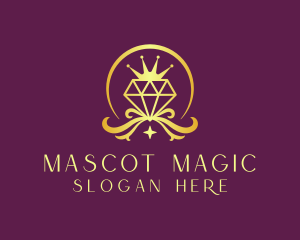 Diamond Crown Gemstone logo design