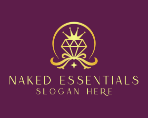 Diamond Crown Gemstone logo design