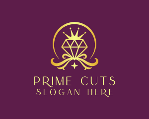 Diamond Crown Gemstone logo design