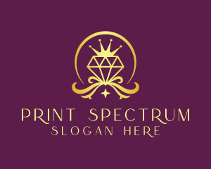 Diamond Crown Gemstone logo design