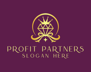 Diamond Crown Gemstone logo design