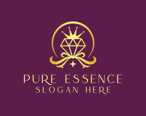 Diamond Crown Gemstone logo design