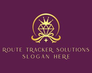 Diamond Crown Gemstone logo design