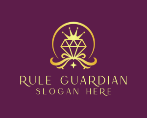 Diamond Crown Gemstone logo design