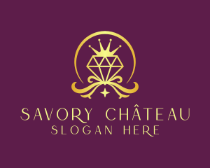 Diamond Crown Gemstone logo design