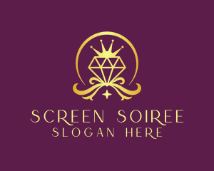 Diamond Crown Gemstone logo design