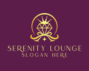 Diamond Crown Gemstone logo design