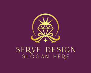 Diamond Crown Gemstone logo design