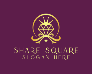 Diamond Crown Gemstone logo design