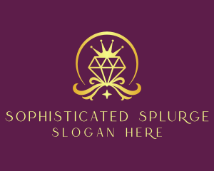 Diamond Crown Gemstone logo design