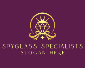 Diamond Crown Gemstone logo design