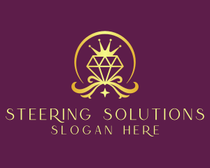 Diamond Crown Gemstone logo design