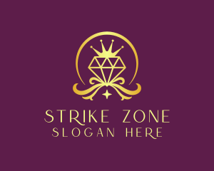 Diamond Crown Gemstone logo design