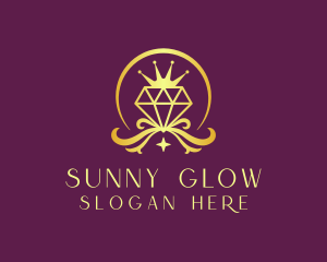 Diamond Crown Gemstone logo design