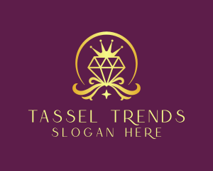 Diamond Crown Gemstone logo design