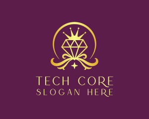 Diamond Crown Gemstone logo design