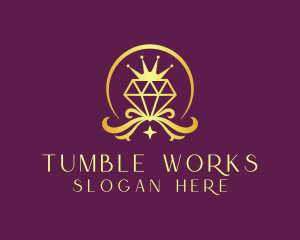 Diamond Crown Gemstone logo design