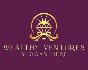 Diamond Crown Gemstone logo design