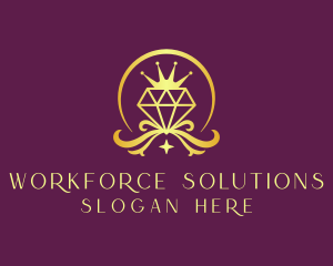 Diamond Crown Gemstone logo design