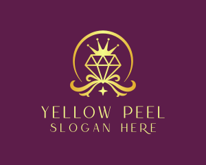 Diamond Crown Gemstone logo design