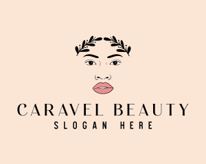 Woman Beauty Leaf logo design