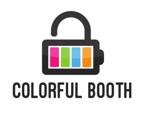 Colorful Battery Lock logo design