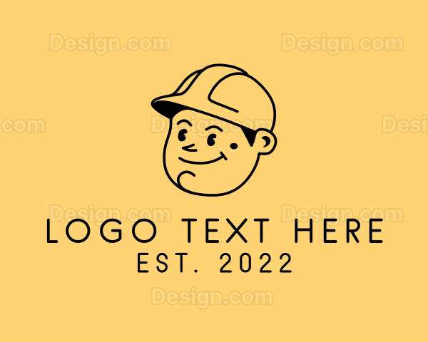 Construction Worker Character Logo