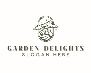 Natural Gardening Mushroom logo design