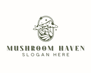 Natural Gardening Mushroom logo design