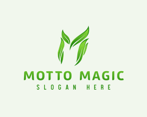 Eco Leaf Letter M logo design