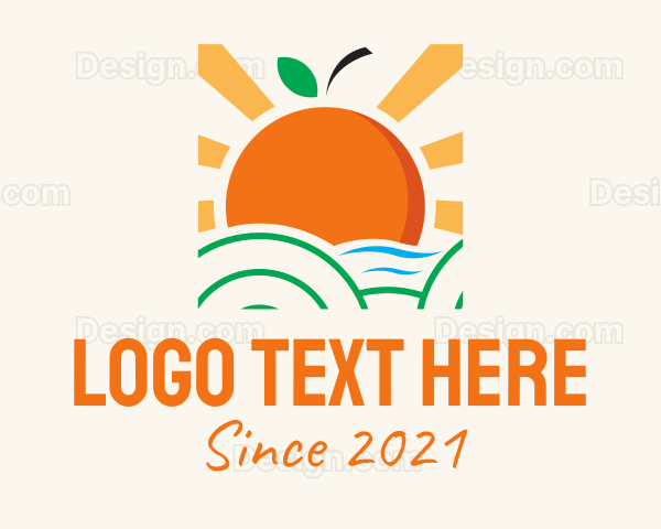 Tropical Orange Sunset Logo