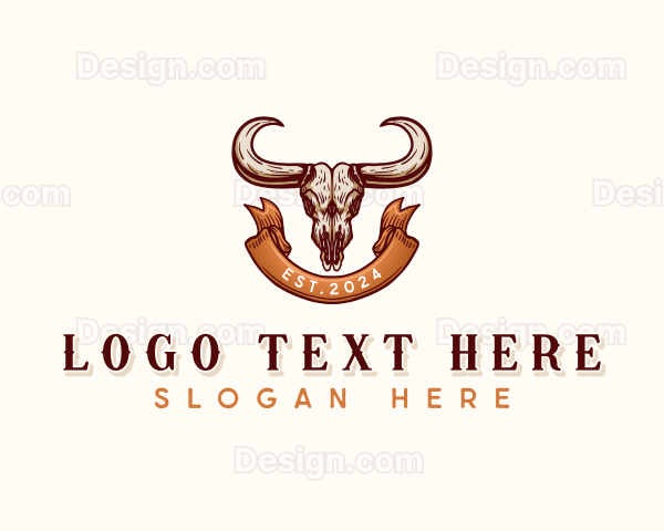 Bull Skull Rodeo Logo