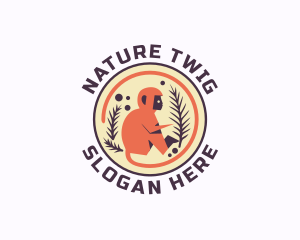 Leaf Monkey Emblem logo design