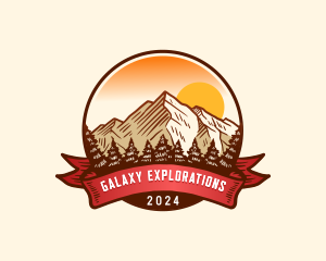 Mountain Hiking Trekking logo design