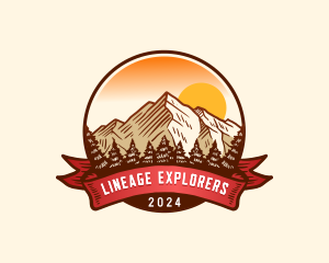 Mountain Hiking Trekking logo design