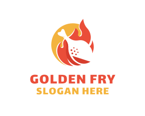 Fried Chicken Fire logo design