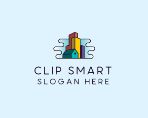 Metropolis Property City Skyline logo design