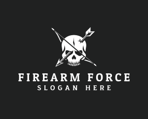 Skull Arrow Weapon logo design