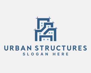 Building Architecture Blueprint logo design