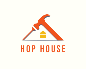 Hammer House Roof Repair logo design