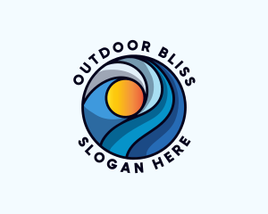 Beach Ocean Waves logo design