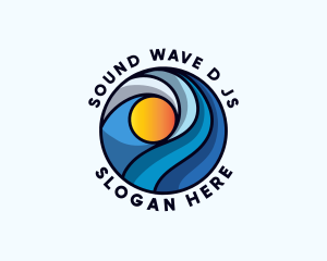 Beach Ocean Waves logo design