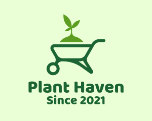 Gardening Plant Wheelbarrow  logo design