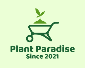 Gardening Plant Wheelbarrow  logo design